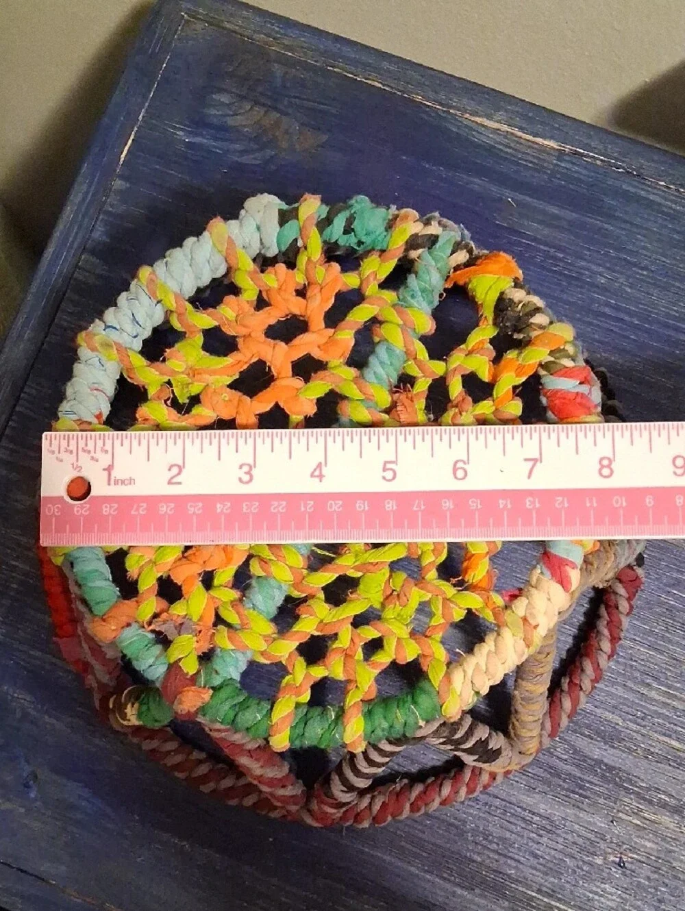 Handwoven Multicolor Decorative Rope Bowl by